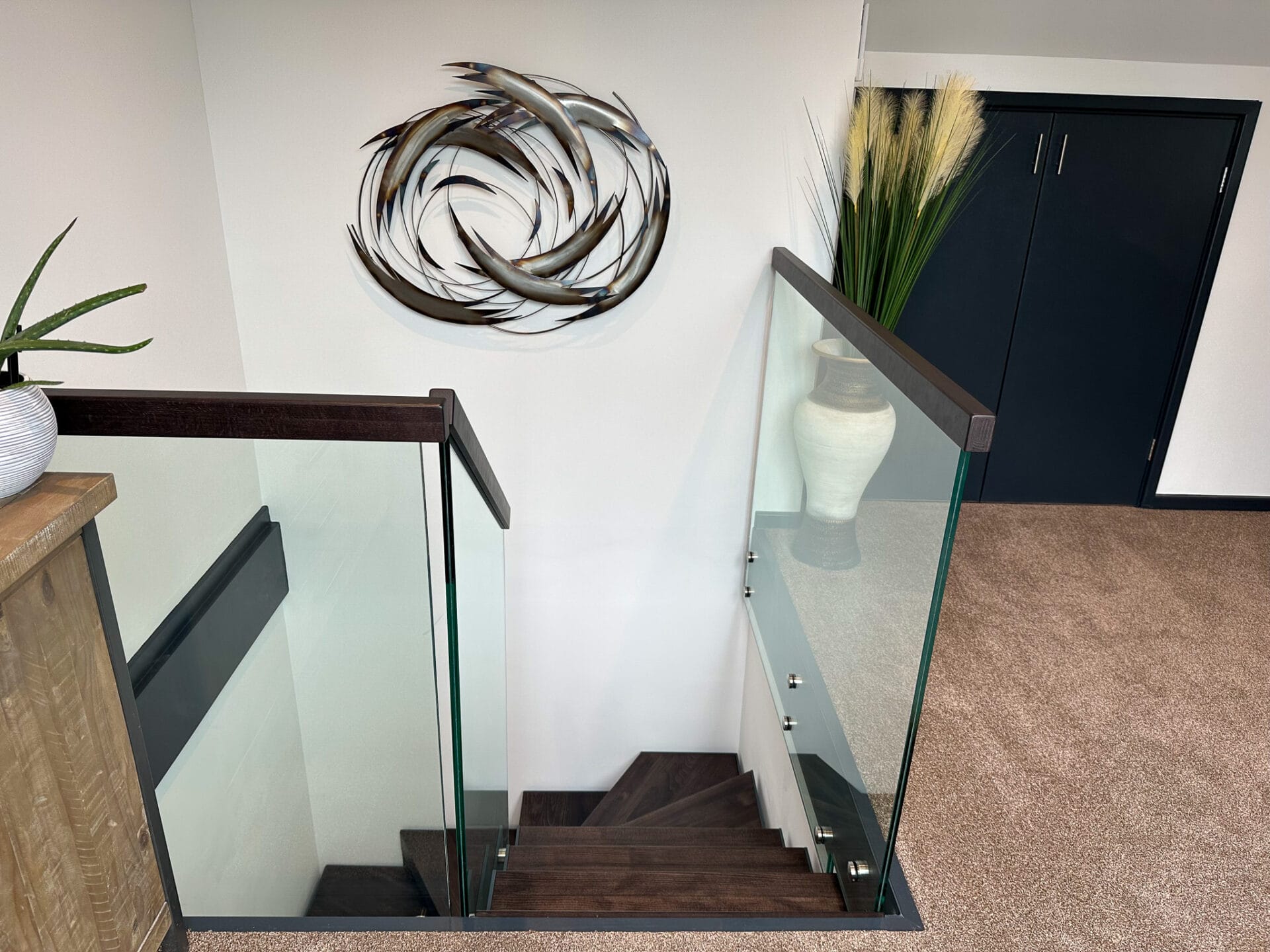 Internal Metal Staircase Anthracite and Walnut