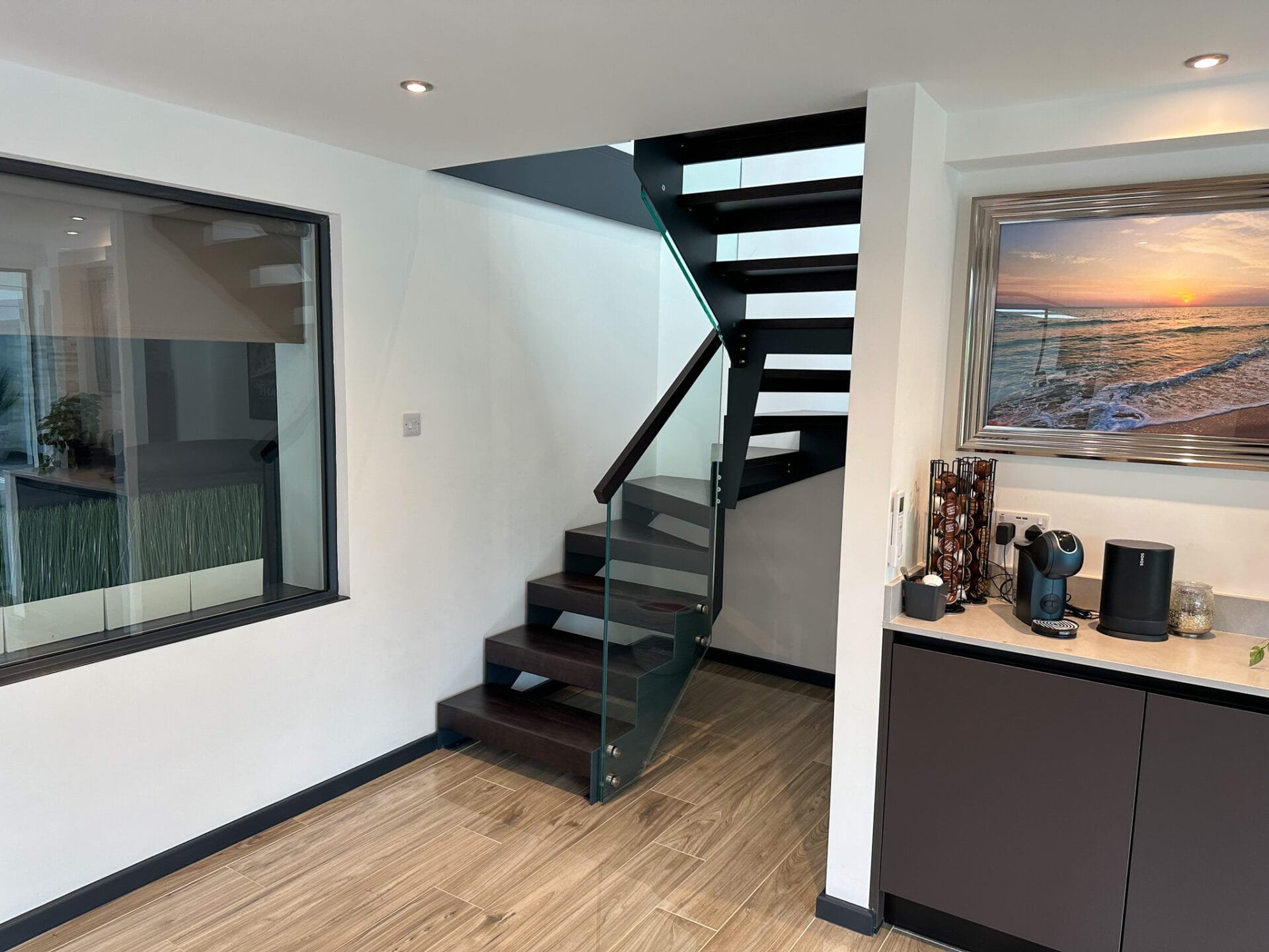 Internal Metal Staircase Anthracite and Walnut